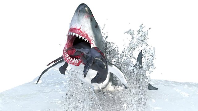 shark attack slow motion animation