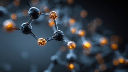 molecule or atom, Abstract structure for Science or medical background, 3d illustration, science, atom, abstract, chemistry, structure, blue, chemical, background