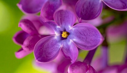 Close-up of vibrant purple lilac blossoms