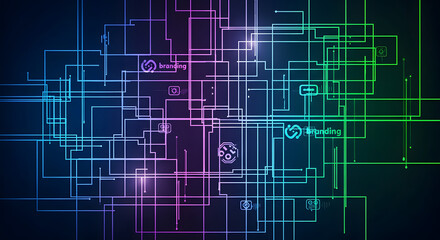 Abstract network visualization with glowing lines and interconnected nodes, depicting complex data flow.