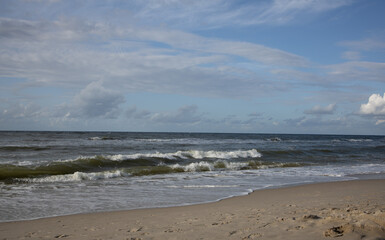 stormy sea and sky Baltic Sea with beautiful waves sea landscape