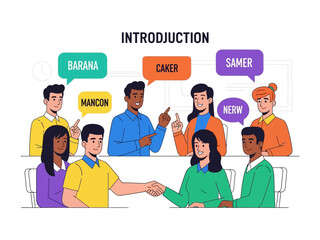 Introduction: A diverse group of individuals in a modern office setting, engaged in a collaborative meeting, exchange ideas and build connections through teamwork.