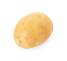 One fresh raw potato isolated on white