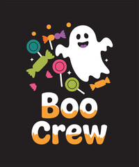 Halloween T-Shirt & Clipart Design | Spooky Ghosts, Pumpkins, Witches, Skeletons, Haunted House Graphic Tee, Trick or Treat Party Shirt, Funny Scary Quote Halloween Illustration for T-Shirts