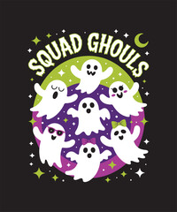 Halloween T-Shirt & Clipart Design | Spooky Ghosts, Pumpkins, Witches, Skeletons, Haunted House Graphic Tee, Trick or Treat Party Shirt, Funny Scary Quote Halloween Illustration for T-Shirts
