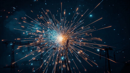 Obraz premium Short circuit in the high-voltage network.