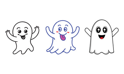 Cute Halloween Ghost & Pumpkin Illustrations Pack