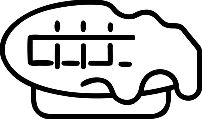 Delicious golden brown waffle topped with a generous melting pat of butter presented as a clean vector graphic for culinary or breakfast themed designs