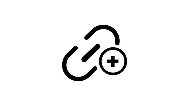Add hyperlink icon animation on white background .HD 4k video motion 