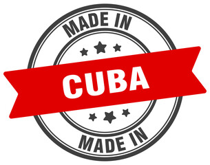Made in Cuba round sign. Made in Cuba stamp.
