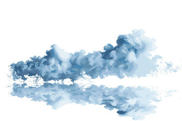 Blurred background. Blue sky and white fluffy clouds.