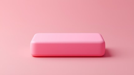 Pink rectangular block on a pink background