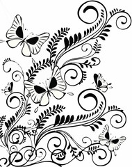 Floral design element with bu...