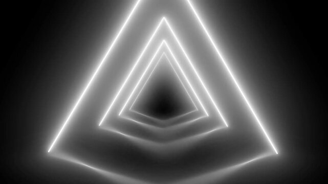 abstract tunnel of neon triangles
