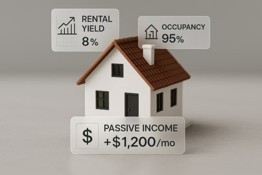 Rental yield 8 percent and occupancy 95 percent with passive income concept