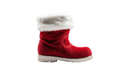 PNG a red boot with a santa hat black background on a transparent background