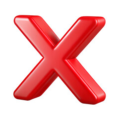 Red cross symbol isolated on transparent background