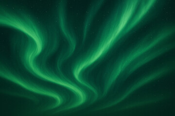 Obraz premium Stunning green aurora borealis northern lights glowing in dark night sky with flowing wave patterns and stars