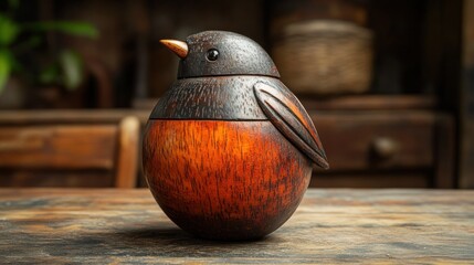 Wooden bird figurine, decorative