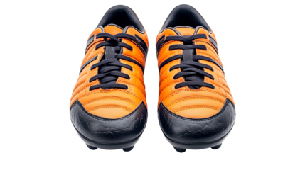 PNG a picture of a new sneaker in black and orange on a transparent background