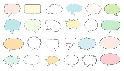 Pastel speech bubbles collection