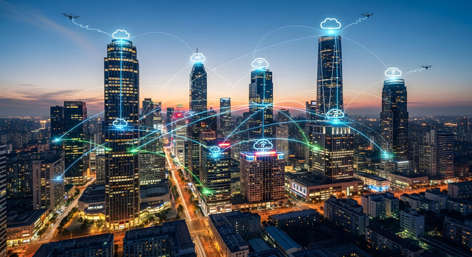 Smart City Connected Urban Landscape with IoT and Cloud Computing