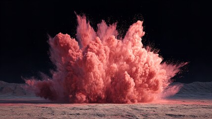 A thrilling explosion of pink dust and glitter like a desert storm of artistry in dramatic stark