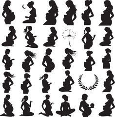 Pregnant Woman Silhouette Vector – Motherhood Design

Mom to Be Vector Bundle – Pregnancy Silhouette Collection

Mother and Baby Silhouette Vector for Family and Maternity Design