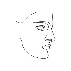 Minimalist single line drawing a man's profile face in vector 1