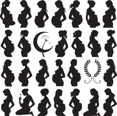 Pregnant Woman Silhouette Vector – Motherhood Design

Mom to Be Vector Bundle – Pregnancy Silhouette Collection

Mother and Baby Silhouette Vector for Family and Maternity Design