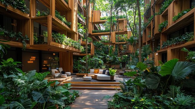Lush, modern, wooden, tropical, resort