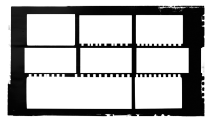 Vintage film frame overlay PNG with transparent background for creative design