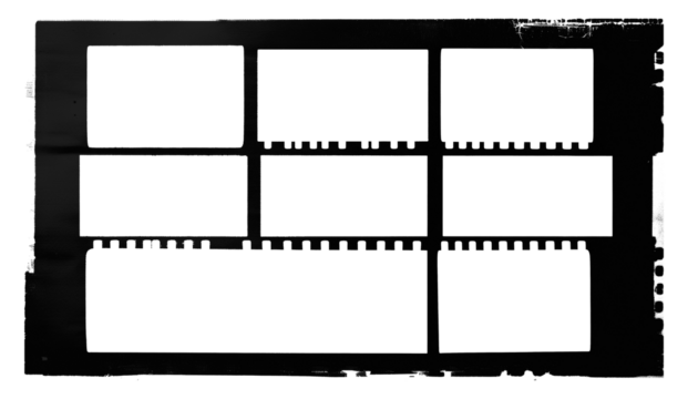 Vintage film frame overlay PNG with transparent background for creative design