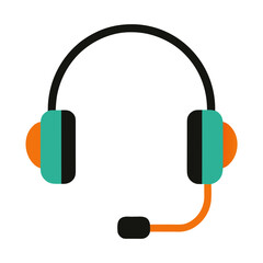 Modern headset with microphone and teal and orange accents