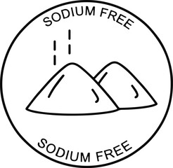 Sodium free label with salt on white background