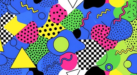 Retro 80s and 90s Memphis Style Pattern