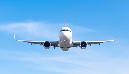 Fototapeta premium Airplane in Sky with Negative Space