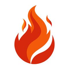 Gradient Flame Icon with Smooth Glow  PNG with Transparent Background