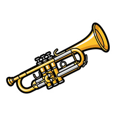Fototapeta premium Illustration of a Gleaming Golden Trumpet for Music Enthusiasts