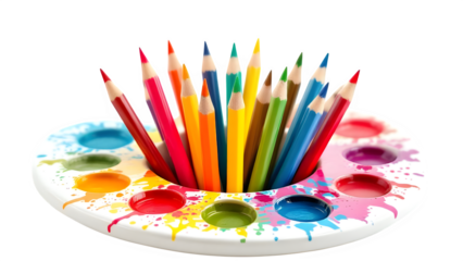 watercolor paints and brushes