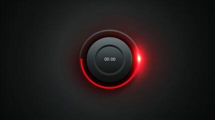 Digital Timer Displaying Countdown With Red Ring Activation in a Dark Background