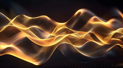 Fototapeta premium Glowing Abstract Golden Particle Waves Background