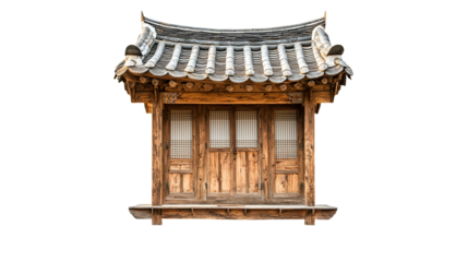 PNG an old building with a wooden door and small window on a transparent background