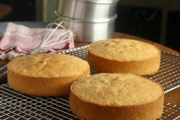 fresh baked sponge cake
