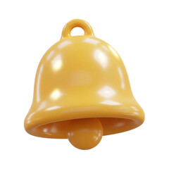 Yellow bell isolated on transparent background