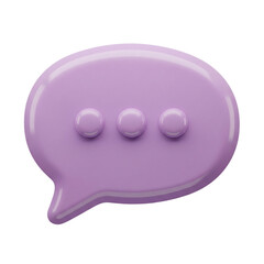 Purple chat isolated on transparent background