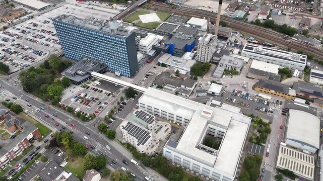 aerial view of Hull Royal infirmary, Hull University Teaching Hospitals NHS Trust,  Hull 
