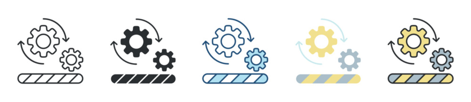 Work In Progress Icon Set Multiple Style Collection
