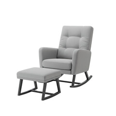 Light Grey Rocking Chair with Ottoman: Perfect for Relaxation and Comfort