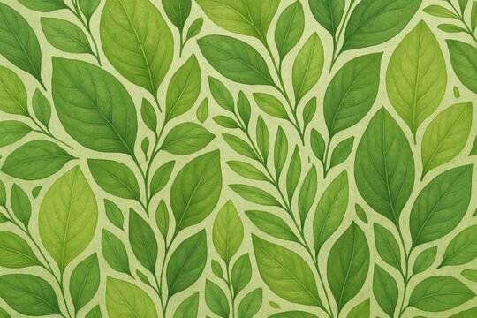 Fresh spring foliage pattern with emerald leaves creating organic natural wallpaper for eco-friendly brands and wellness marketing content creation